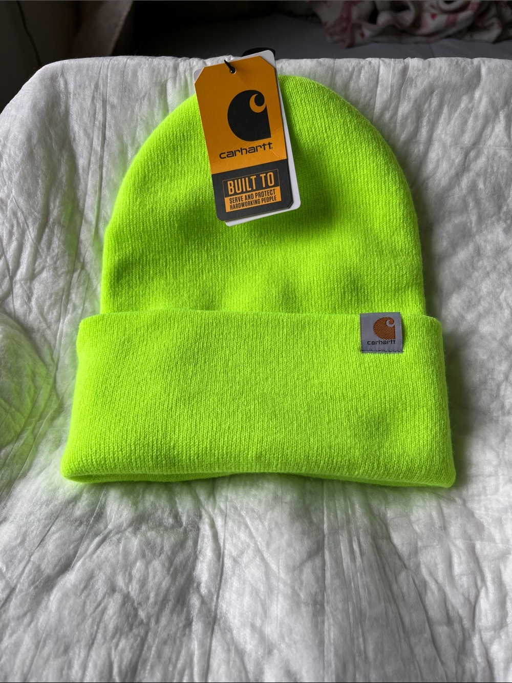 Carhartt adult bio Neon Lime Acrylic Cuffed Beanie,one size